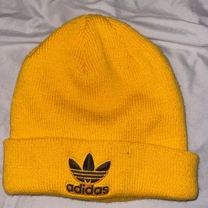 Adidas yellow and black beenie